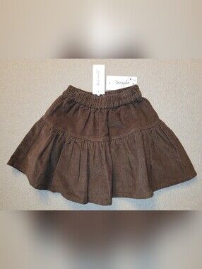 Best World Size 2-3 Years Brown Tiered Corduroy Skirt NWT